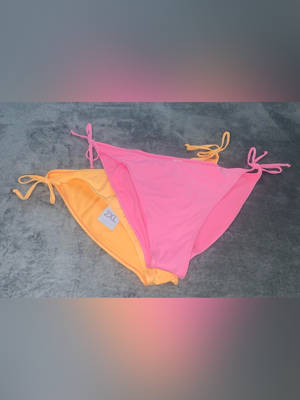 NWT 2XL Bikini Bottoms Lot Pink Orange Side Tie Swim